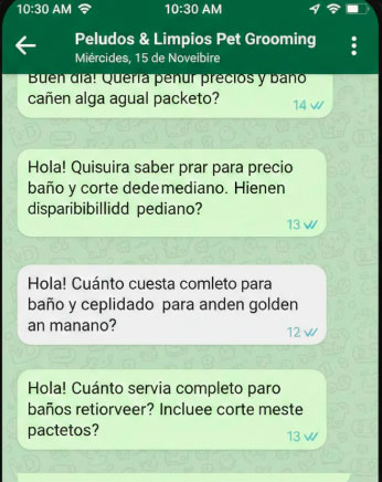 WhatsApp lleno de solicitudes de cita
